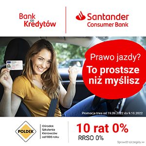 Prawo jazdy na raty 0% z Santander Consumer Bank